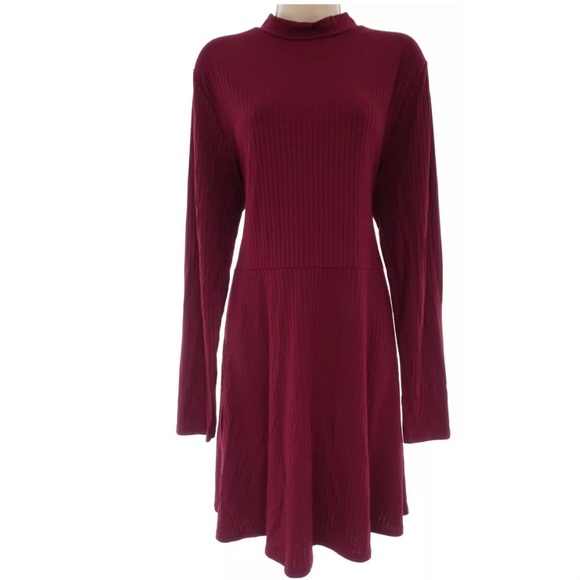 Boohoo Dresses & Skirts - 20 2X NWT▪️BURGUNDY RIBBED KNIT DRESS Plus Size